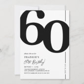 Elegant 60th Birthday Party Invitation Kaart (Voorkant)