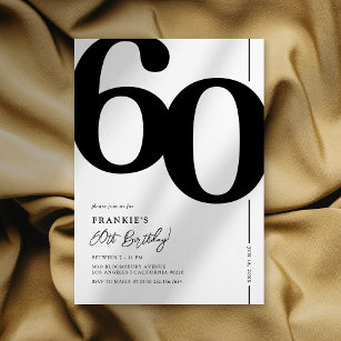Elegant 60th Birthday Party Invitation Kaart