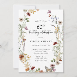 Elegant 60th Birthday Party Invitation Kaart
