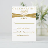 Elegant 60th Birthday Party Invitations RSVP-kaart RSVP Kaartje (Staand voorkant)
