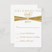Elegant 60th Birthday Party Invitations RSVP-kaart RSVP Kaartje (Voorkant / Achterkant)