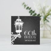 Elegant 60th Birthday Party  Lamp Black Kaart (Staand voorkant)