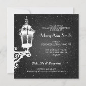 Elegant 60th Birthday Party  Lamp Black Kaart (Achterkant)