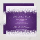 Elegant 60th Birthday Party Magic Sparkle Paars Kaart (Voorkant / Achterkant)