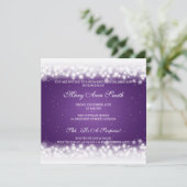 Elegant 60th Birthday Party Magic Sparkle Paars Kaart (Staand voorkant)