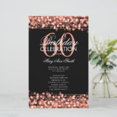 Elegant 60th Birthday Party Program Roos Gold Menu (Staand voorkant)