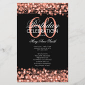 Elegant 60th Birthday Party Program Roos Gold Menu (Voorkant)