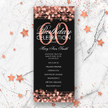 Elegant 60th Birthday Party Program Roos Gold Menu<br><div class="desc">Elegant 'Birthday Party Program' met Sparkles & Lightvermelding in Roos Gold met aangepaste tekst.</div>