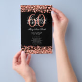 Elegant 60th Birthday Party Program Roos Gold Menu (Hand)