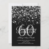 Elegant 60th Birthday Party Silver Midnight Glam Kaart (Voorkant)