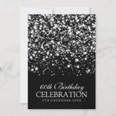 Elegant 60th Birthday Party Silver Midnight Glam Kaart (Achterkant)