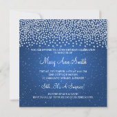 Elegant 60th Birthday Party Simple Sparkle Blue Kaart (Achterkant)