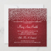 Elegant 60th Birthday Party Simple Sparkle Red Kaart (Achterkant)