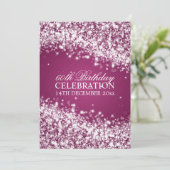 Elegant 60th Birthday Party Sparging Wave Berry Kaart (Staand voorkant)