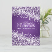 Elegant 60th Birthday Party Sparging Wave Paars Kaart (Staand voorkant)