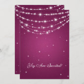 Elegant 60th Birthday Party Sparking Chain Berry Kaart (Voorkant / Achterkant)