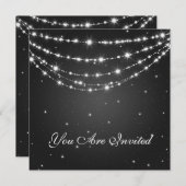 Elegant 60th Birthday Party Sparking Chain Black Kaart (Voorkant / Achterkant)