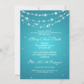 Elegant 60th Birthday Party Sparking Chain Blue Kaart (Achterkant)