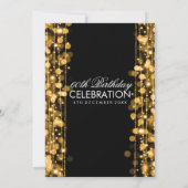 Elegant 60th Birthday Party Sparkles Gold Kaart (Achterkant)