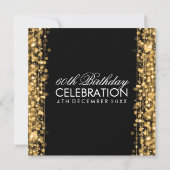 Elegant 60th Birthday Party Sparkles Gold Kaart (Achterkant)