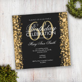 Elegant 60th Birthday Party Sparkles Gold Kaart