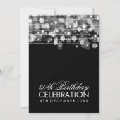 Elegant 60th Birthday Party Sparkles Silver Kaart (Achterkant)