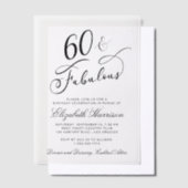 Elegant 60th Birthday Party Vellum Uitnodigingen (Offset)