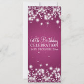 Elegant 60th Birthday Party Winter Sparkle Berry Kaart (Voorkant)