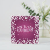 Elegant 60th Birthday Party Winter Sparkle Berry Kaart (Staand voorkant)
