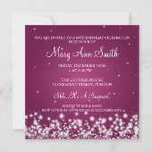 Elegant 60th Birthday Party Winter Sparkle Berry Kaart (Achterkant)