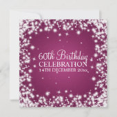 Elegant 60th Birthday Party Winter Sparkle Berry Kaart (Voorkant)