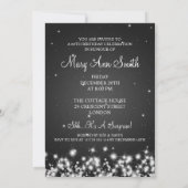 Elegant 60th Birthday Party Winter Sparkle Black Kaart (Achterkant)