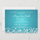 Elegant 60th Birthday Party Winter Sparkle Blue Kaart (Achterkant)
