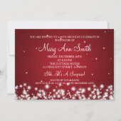 Elegant 60th Birthday Party Winter Sparkle Red Kaart (Achterkant)