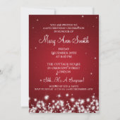 Elegant 60th Birthday Party Winter Sparkle Red Kaart (Achterkant)