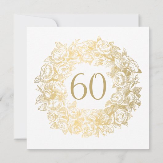 Elegant 60th Birthday  Rozen Gold Kaart (Achterkant)