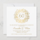 Elegant 60th Birthday  Rozen Gold Kaart (Voorkant)