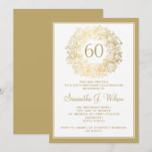 Elegant 60th Birthday  Rozen Gold Kaart (Voorkant / Achterkant)