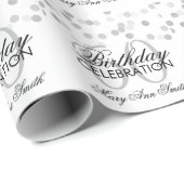 Elegant 60th Birthday Silver Foil Glitter Lights Cadeaupapier (Rol Hoek)