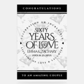 Elegant 60th Diamond Wedding Jubileum Acryl Bord (Voorkant)