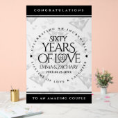 Elegant 60th Diamond Wedding Jubileum Acryl Bord (Huwelijk)