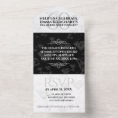 Elegant 60th Diamond Wedding Jubileum All In One Uitnodiging (Binnen)