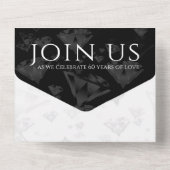 Elegant 60th Diamond Wedding Jubileum All In One Uitnodiging (Achterkant)