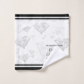 Elegant 60th Diamond Wedding Jubileum Bad Handdoek (Wasdoekje)