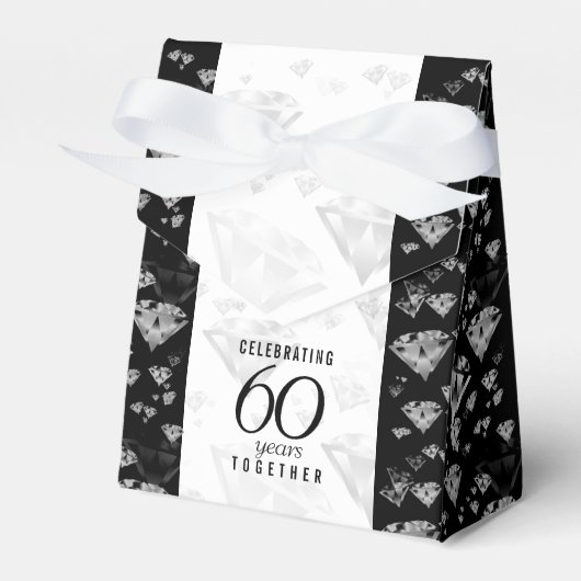 Elegant 60th Diamond Wedding Jubileum Bedankdoosjes (Voorkant Zijde)