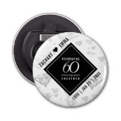 Elegant 60th Diamond Wedding Jubileum Button Flesopener (Voorkant)