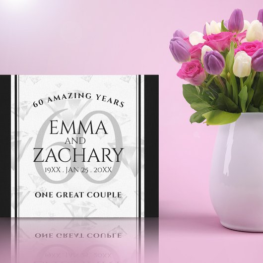 Elegant 60th Diamond Wedding Jubileum Canvas Afdruk