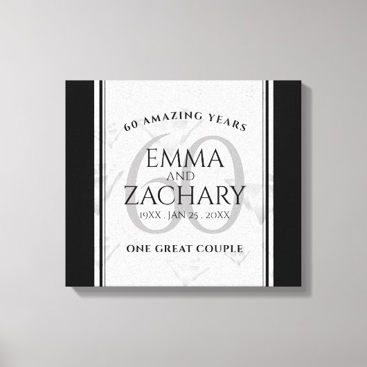 Elegant 60th Diamond Wedding Jubileum Canvas Afdruk (Voorkant)