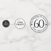 Elegant 60th Diamond Wedding Jubileum Confetti (Voorkanten)