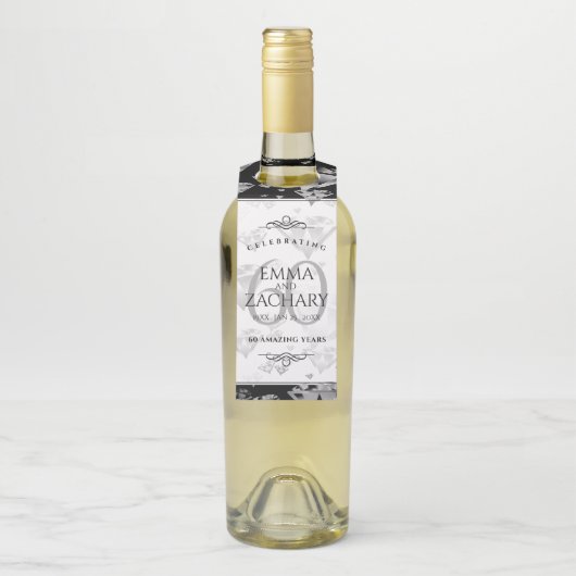 Elegant 60th Diamond Wedding Jubileum Flessenhanger (Op fles)